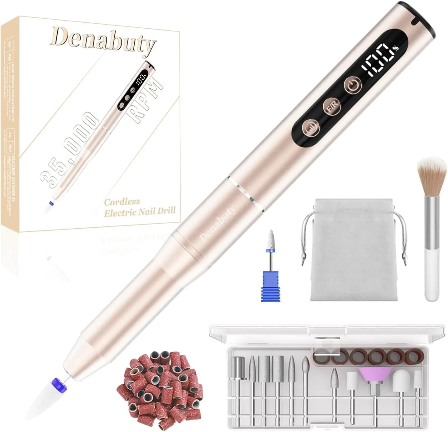 دستگاه سوهان برقی ناخن شارژی برند Denabuty مدل DN-2602A