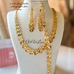 سرویس پولکی برابر با اصل طلا رنگ ثابت — تصویر ۲
