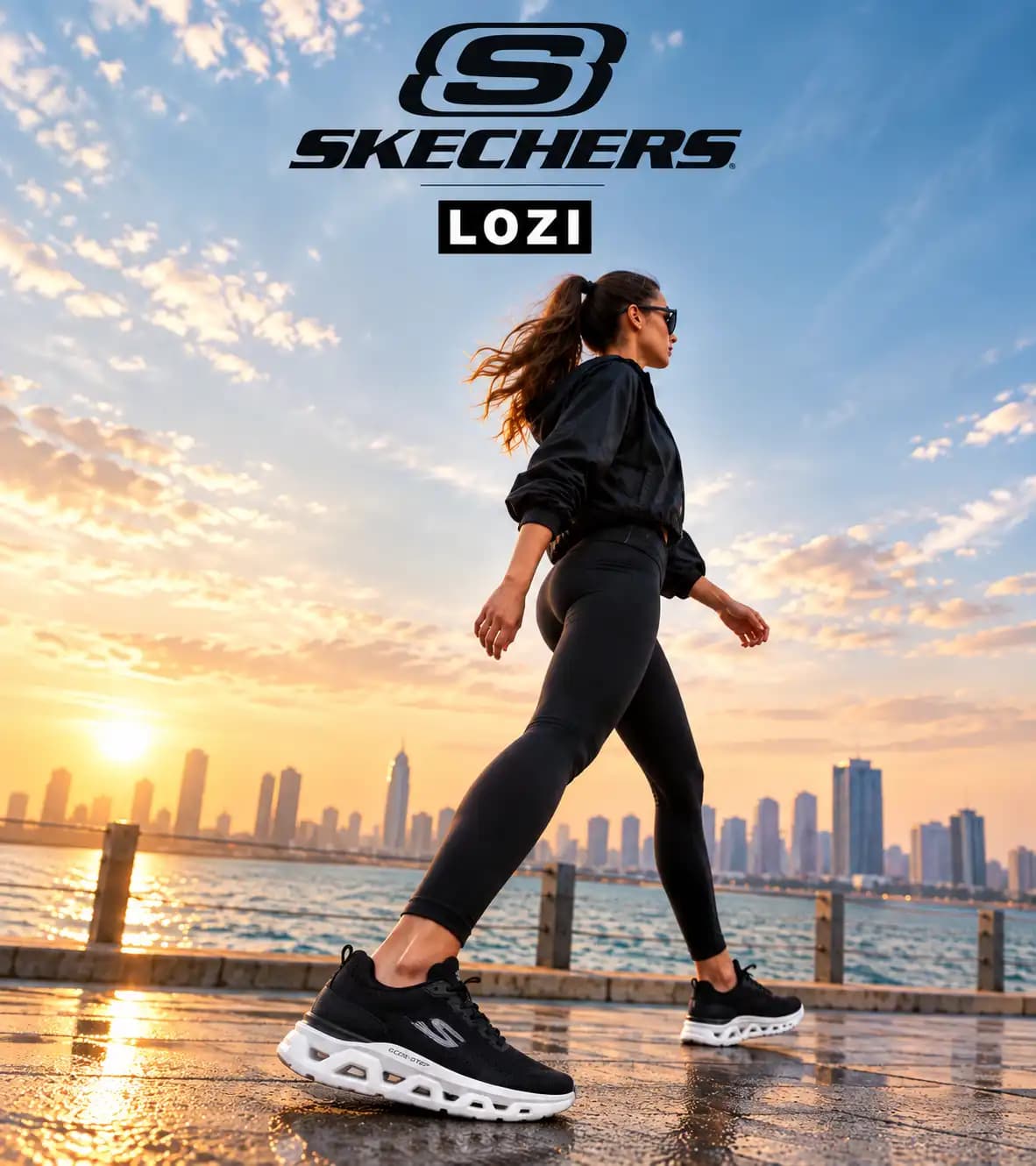 کفش کتانی طبی ورزشی مشکی اسکیچرز GUIDE – STEP | مدل 9631 — تصویر ۴
