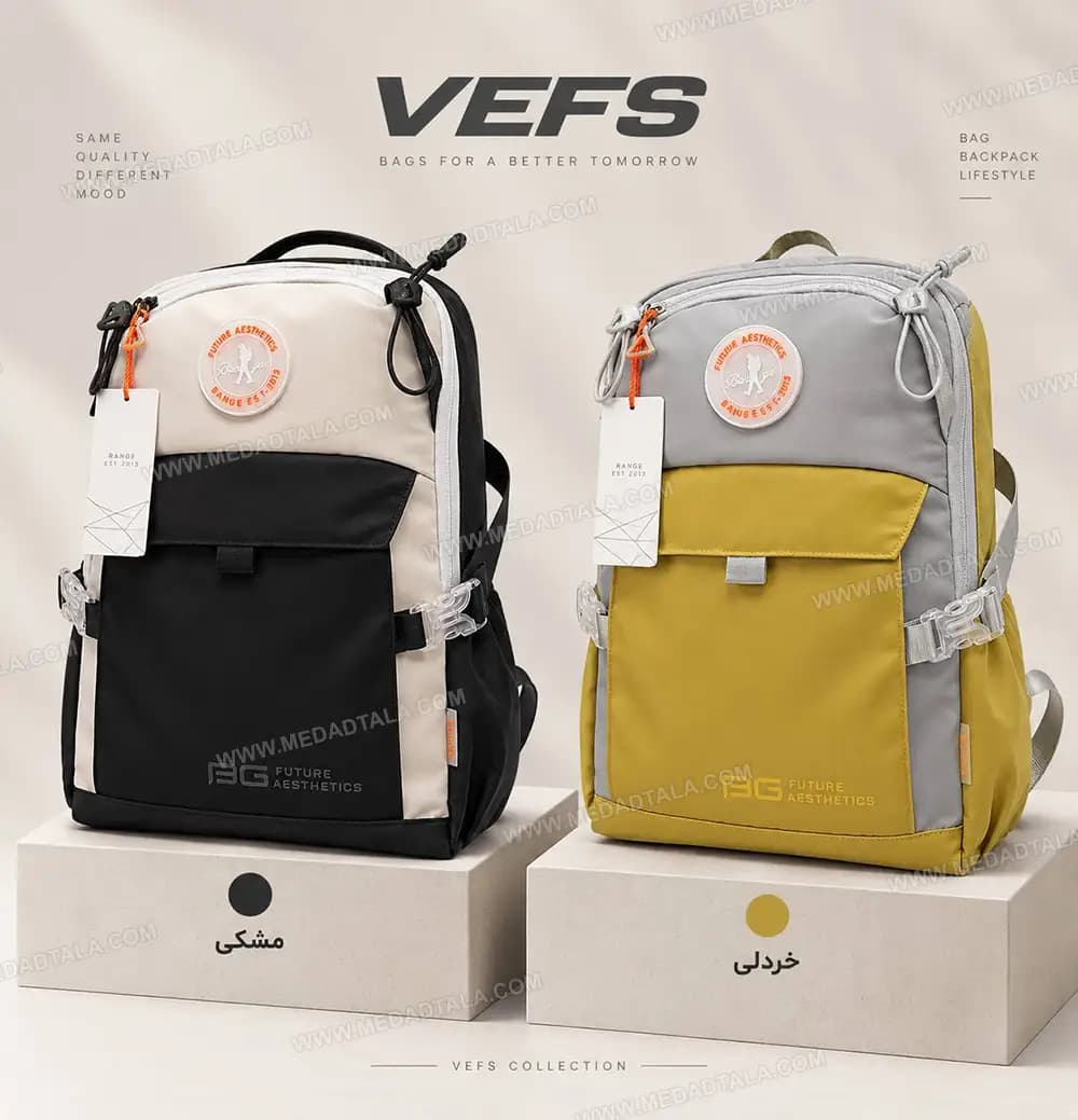 کوله پشتی رنگ مشکی وفس VEFS FUTURE AESTHETICS