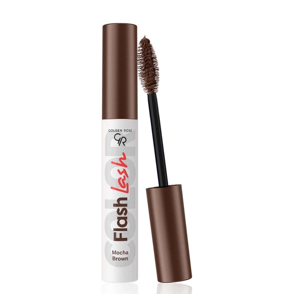 ریمل رنگی گلدن رز مدل FLASH LASH شماره 08 MOCHA BROWN رنگ قهوه‌ای موکا