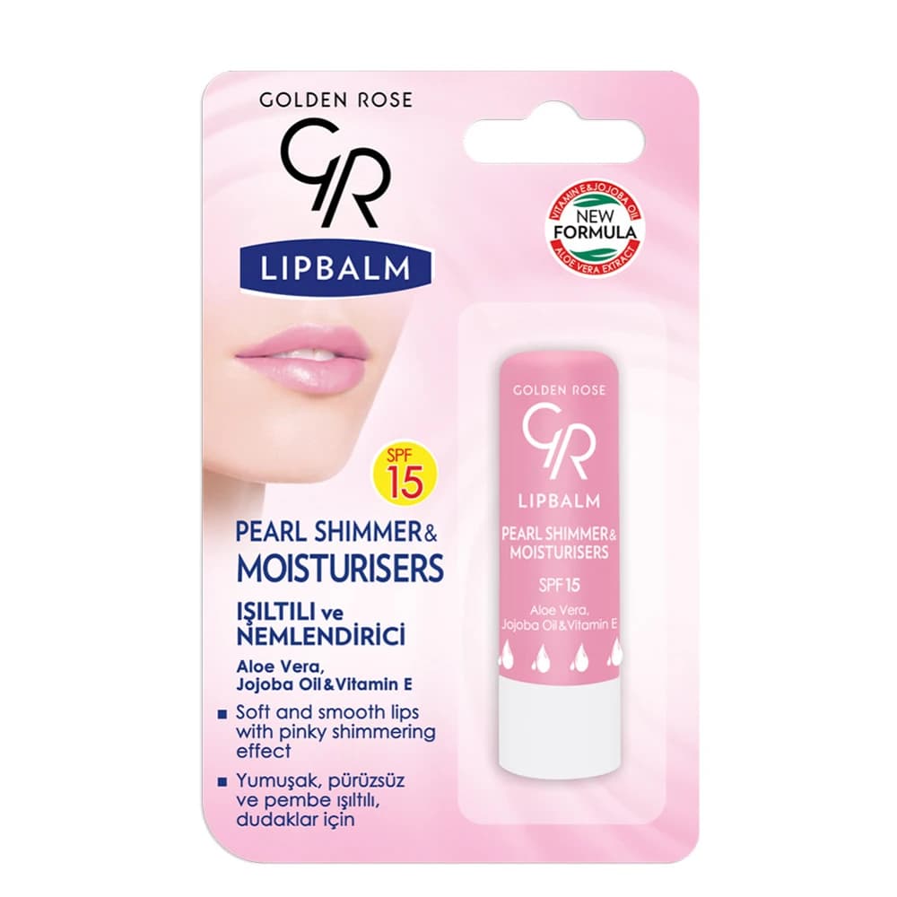 بالم لب گلدن رز SPF15 مدل PEARL رنگ مرواریدی براق وزن 4.6 گرم