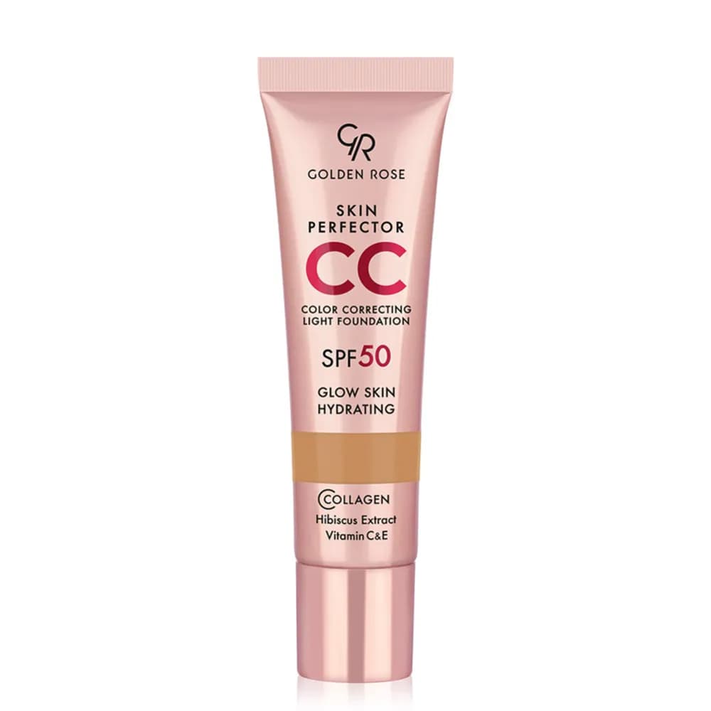 سی سی کرم گلدن رز مدل SKIN PERFECTOR CC شماره 104 WARM HONEY رنگ عسلی حجم 30 میلی‌لیتر