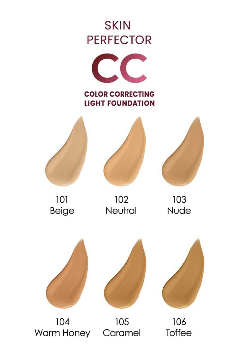 سی سی کرم گلدن رز مدل SKIN PERFECTOR CC شماره 102 NEUTRAL رنگ نچرال حجم 30 میلی‌لیتر — تصویر ۱۰
