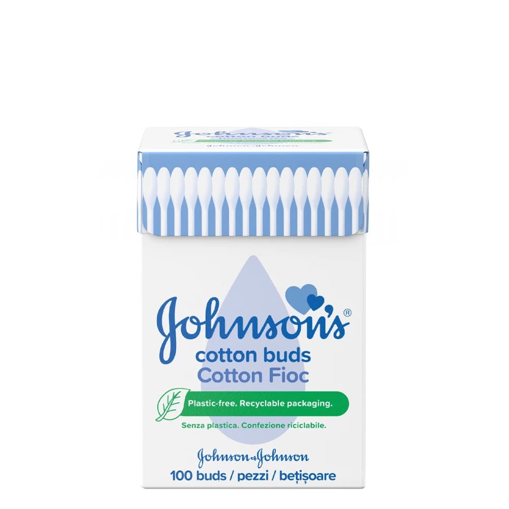 گوش پاک کن پنبهای کودک جانسون اروپا مدل Cotton Fioc بسته 100 عددی — تصویر ۲