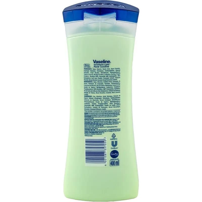 لوسیون بدن وازلین مدل Aloe Soothe حجم 400 میلی‌لیتر — تصویر ۴