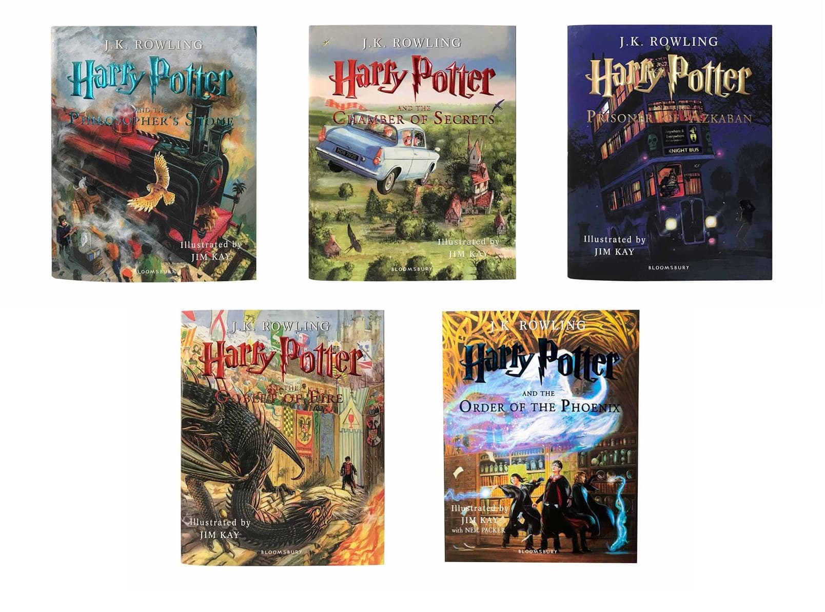 Harry Potter Illustrated Collection Hardcover پک کامل پنج جلدی هری پاتر مصور جلد سخت اثر J. K. Rowling — تصویر ۷
