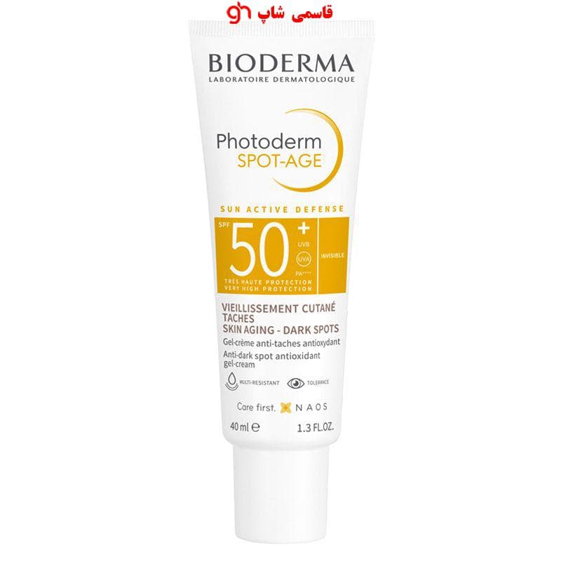 ژل کرم ضد آفتاب بی رنگ Photoderm Spot Age SPF50 بایودرما 40ml Bioderma