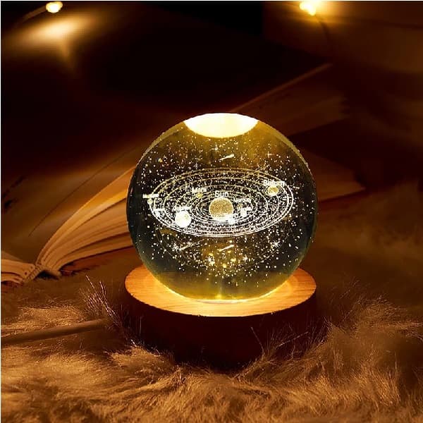 چراغ خواب گوی شیشه ای 3D طرح منظومه شمسی — تصویر ۵