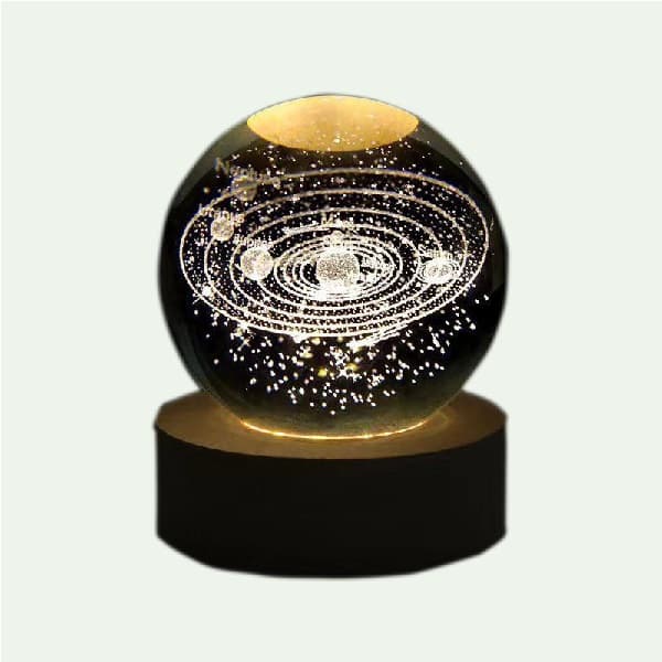 چراغ خواب گوی شیشه ای 3D طرح منظومه شمسی — تصویر ۲