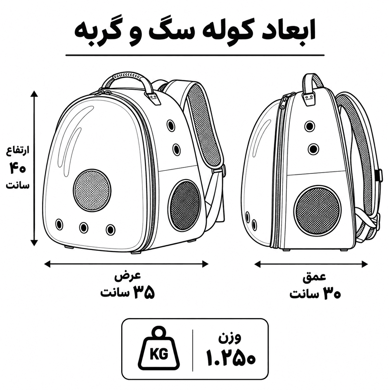 کوله حمل سگ و گربه فضایی مدل شفاف — تصویر ۴