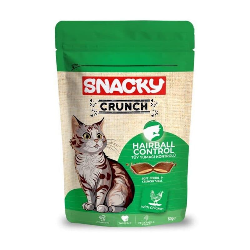 تشویقی کرانچی گربه اسنکی Hairball Control با طعم مرغ 60 گرم — تصویر ۲