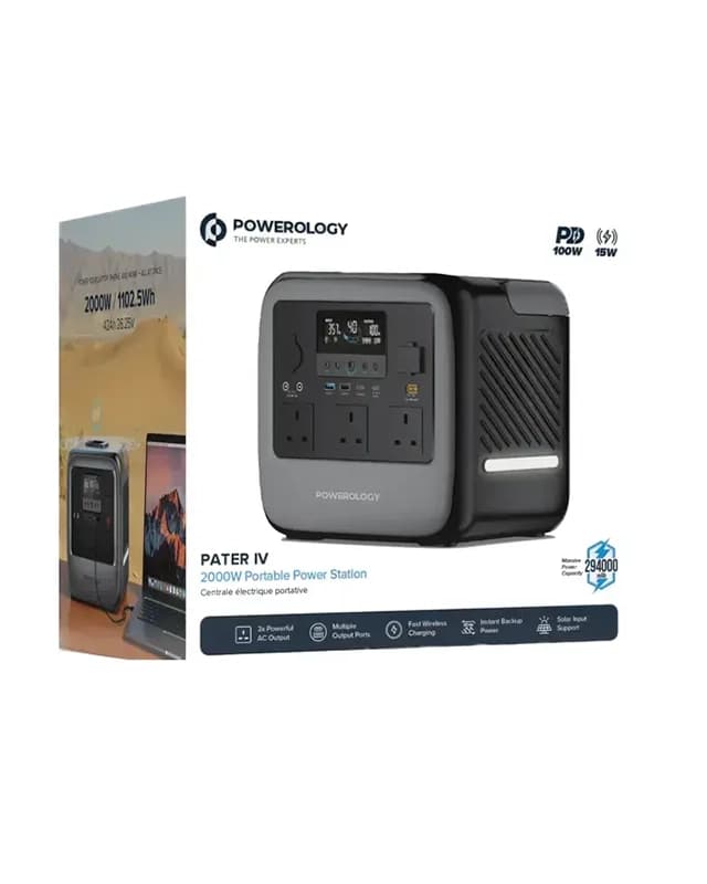 پاور استیشن 2000 وات پاورولوژی Powerology Pater IV 2000W Portable Power Station PWGC2000GY — تصویر ۸