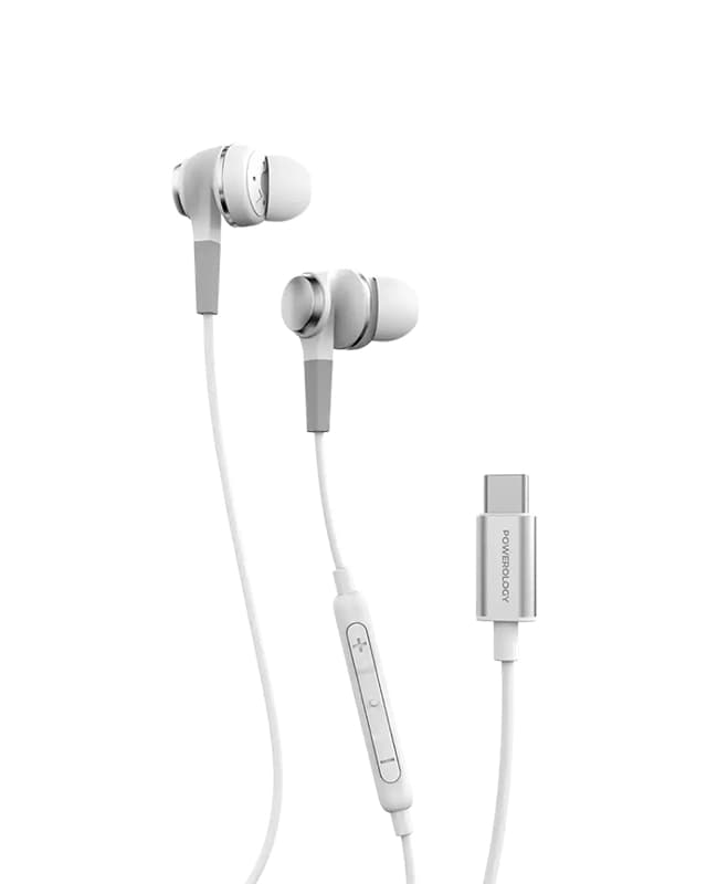 هندزفری سیمی پاورولوژی Powerology Type-C Stereo Earphones PWTYPECWH — تصویر ۴