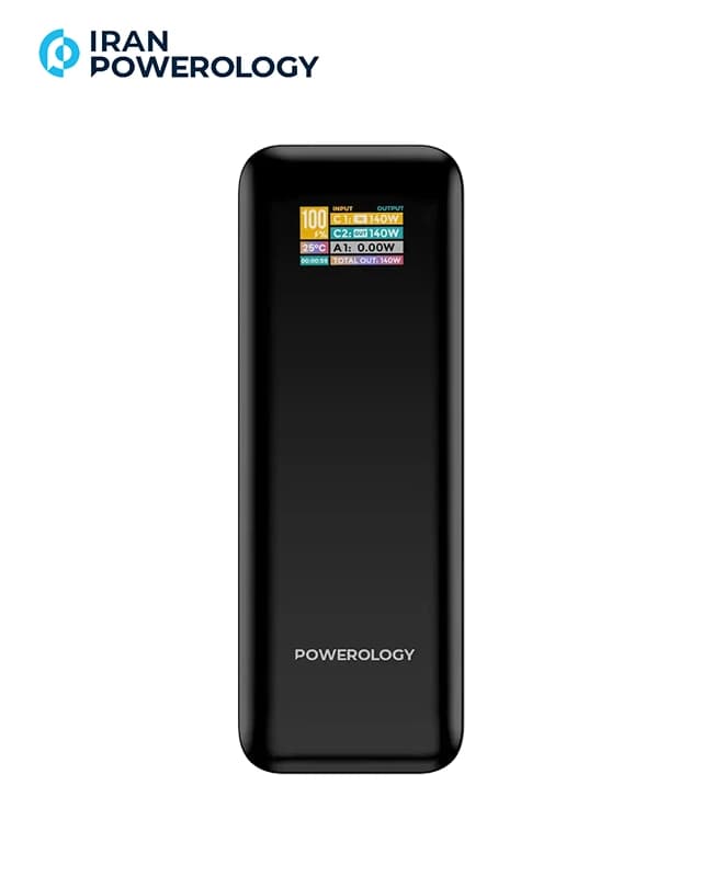 پاوربانک 27000 میلی آمپر پاورولوژی Powerology NeuroVolt 140 27000mAh Power Bank PPBCHA90BK