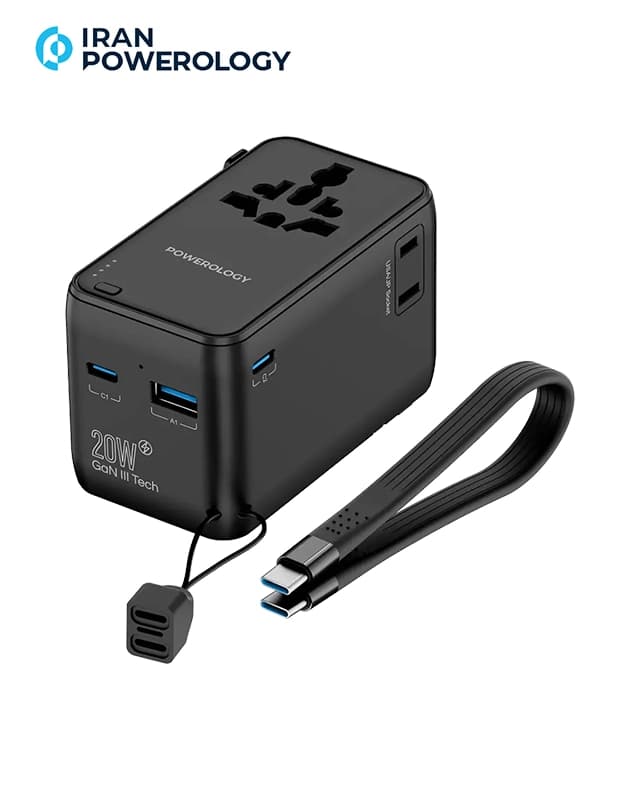 شارژر مسافرتی پاورولوژی Powerology 2500W Universal Travel Adapter PWCUQC054
