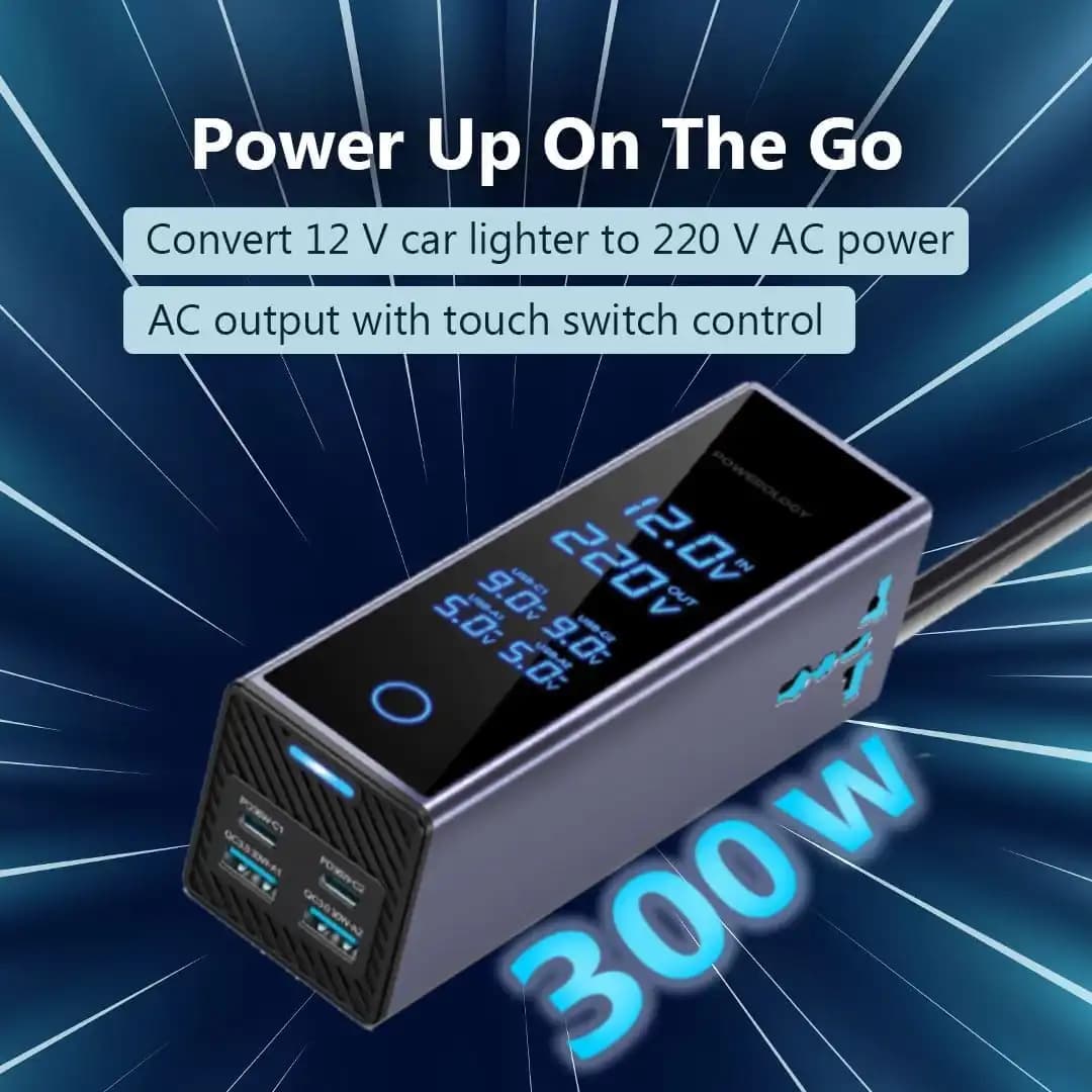 اینورتر خودرو پاورولوژی Powerology 300W Power Inverter PWC044 — تصویر ۴