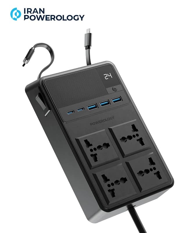 چند راهی برق پاورولوژی Powerology 2500w 4 AC Power Strip PWC029