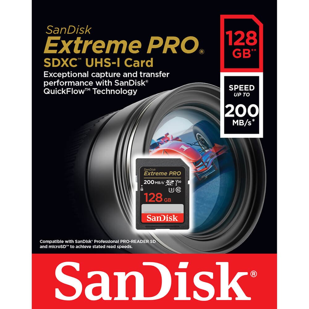 کارت حافظه SDXC سن دیسک مدل Extreme Pro V30 کلاس 10 استاندارد UHS-I U3 سرعت 200mbps ظرفیت 128 گیگابایت — تصویر ۲