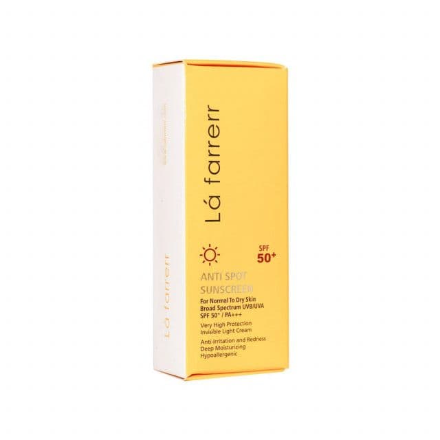 کرم ضد آفتاب و ضد لک SPF50 لافارر مناسب پوست های خشک و معمولی حجم 40 میلی لیتر – بی رنگ — تصویر ۲
