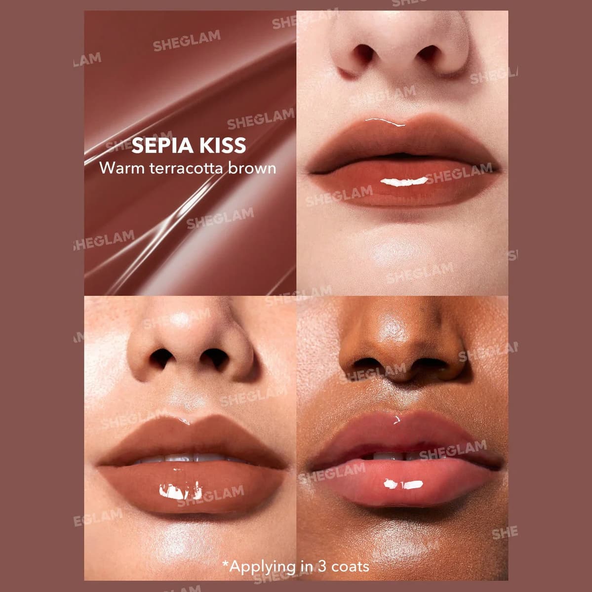 لیپ پلامپر براق شیگلم رنگ Sepia Kiss — تصویر ۴