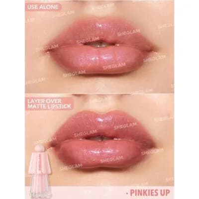 روغن لب شاین شیگلم SHEGLAM مدل Jelly Wow رنگ Pinkies Up — تصویر ۶