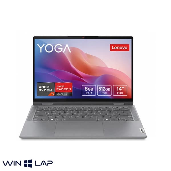 لپ تاپ LENOVO مدل YOGA 7i- 16 inch Touch – پردازنده Ryzen 5-8640HS – گرافیک AMD Radeon 760M حافظه RAM 8GB حافظه هارد SSD 512GB