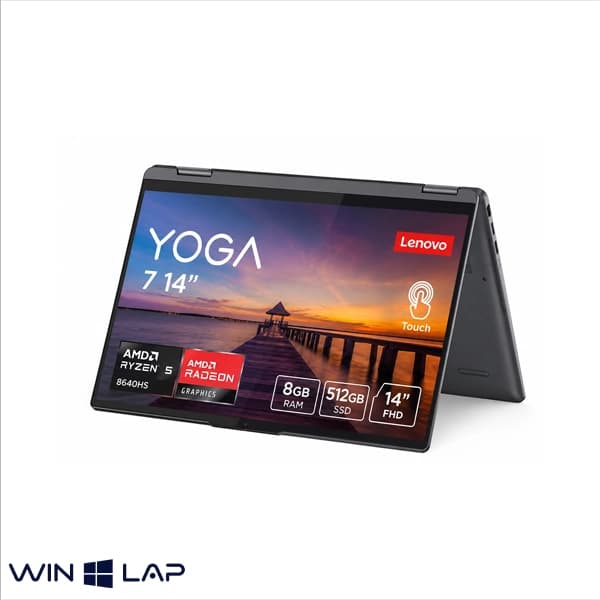 لپ تاپ LENOVO مدل YOGA 7i- 16 inch Touch – پردازنده Ryzen 5-8640HS – گرافیک AMD Radeon 760M حافظه RAM 8GB حافظه هارد SSD 512GB — تصویر ۲