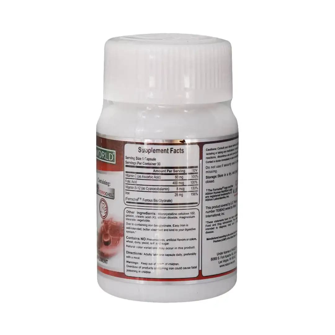 کپسول ایزی آیرون نچرال ورلد 30 عددی/Natural World Easy Iron 30 Caps — تصویر ۴