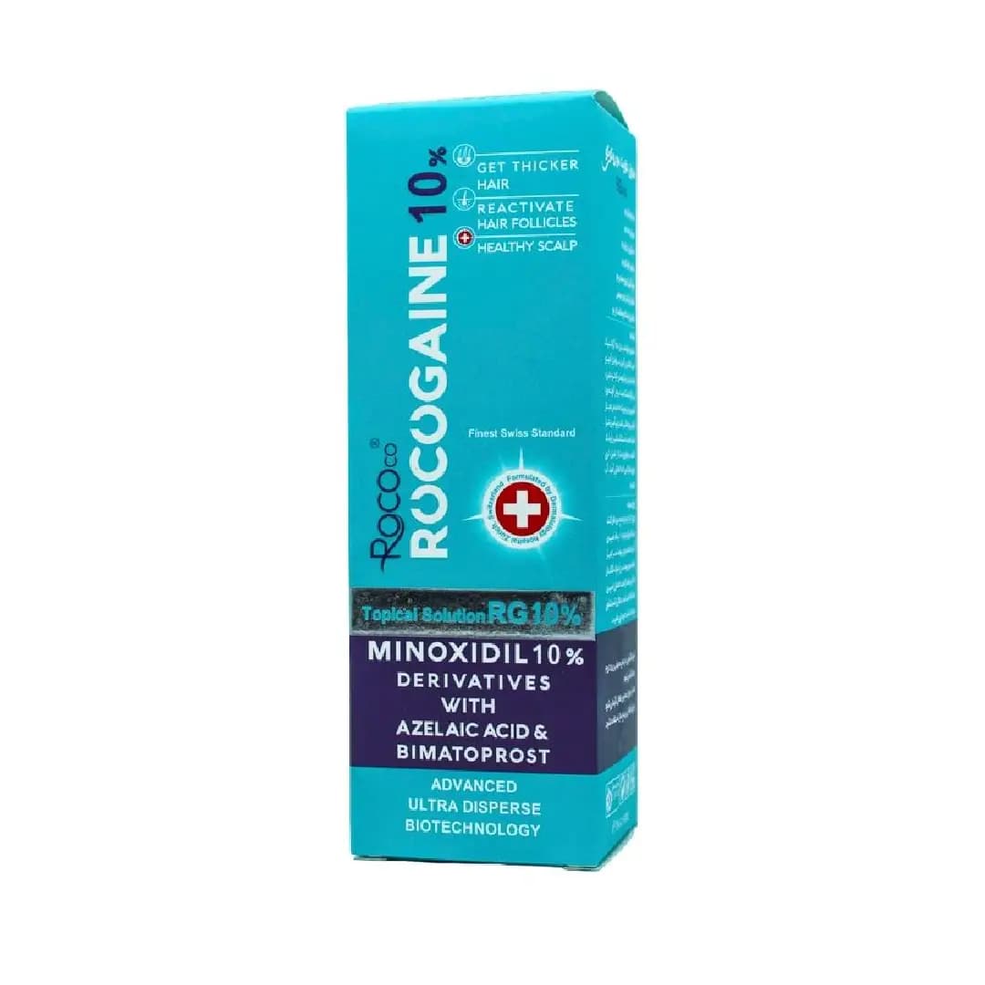 محلول تقویت مو ماینوکسیدیل روکوکو ۱۰درصد روکوگین ۷۵ میلی لیتر/Rococo Rocogaine 10% Topical Minoxidil Solution 75ml — تصویر ۳