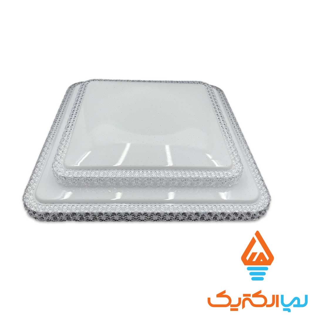 چراغ سقفی سه حالته مربع 100 وات ریموت دار آلما مدل پروانه — تصویر ۲