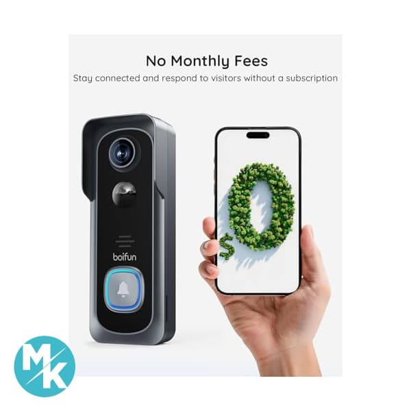 زنگ درب تصویری هوشمند BOIFUN 2.4G WiFi — تصویر ۱۲