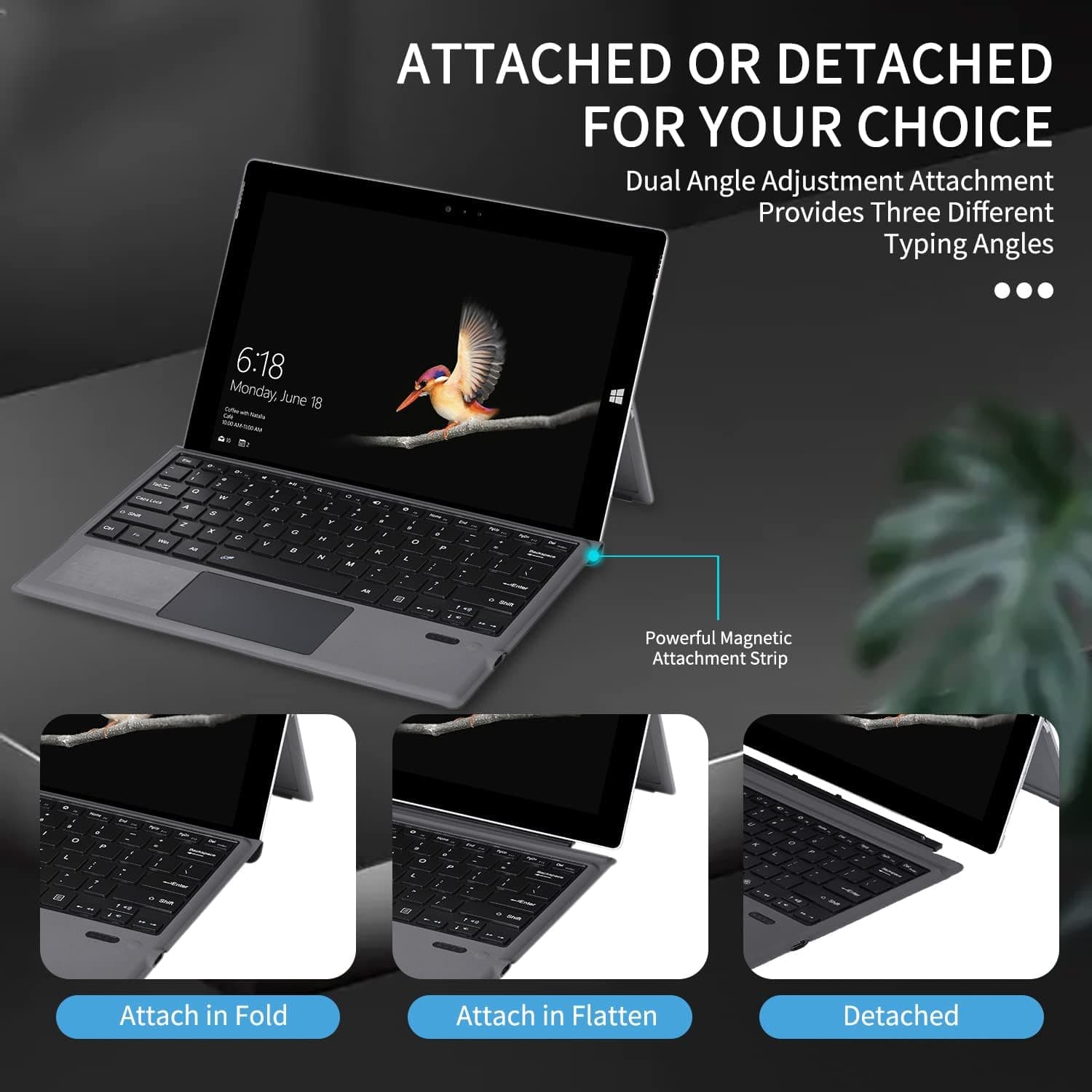 کیبورد بلوتوث سرفیس پرو 4,5,6,7 مدل Keyboard Microsoft Surface Pro 4,5,6,7 — تصویر ۱۲