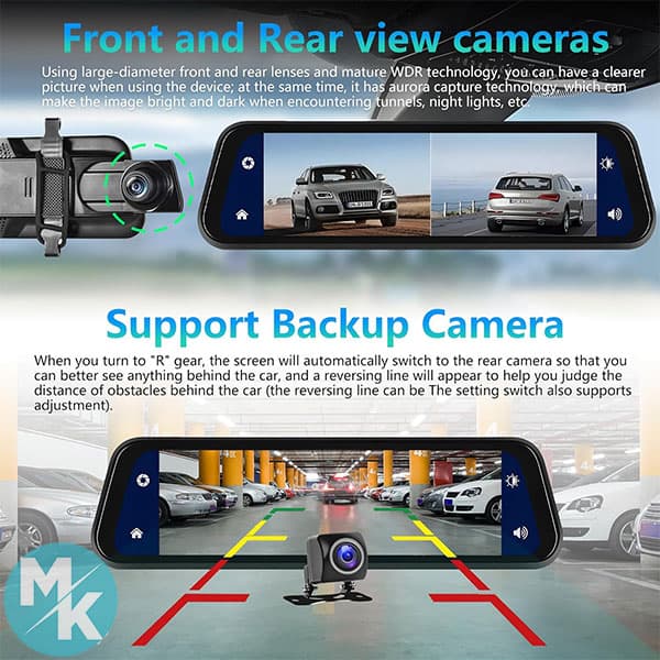 دوربین آینه ای خودرو برند podofo مدل carplay mirror — تصویر ۳