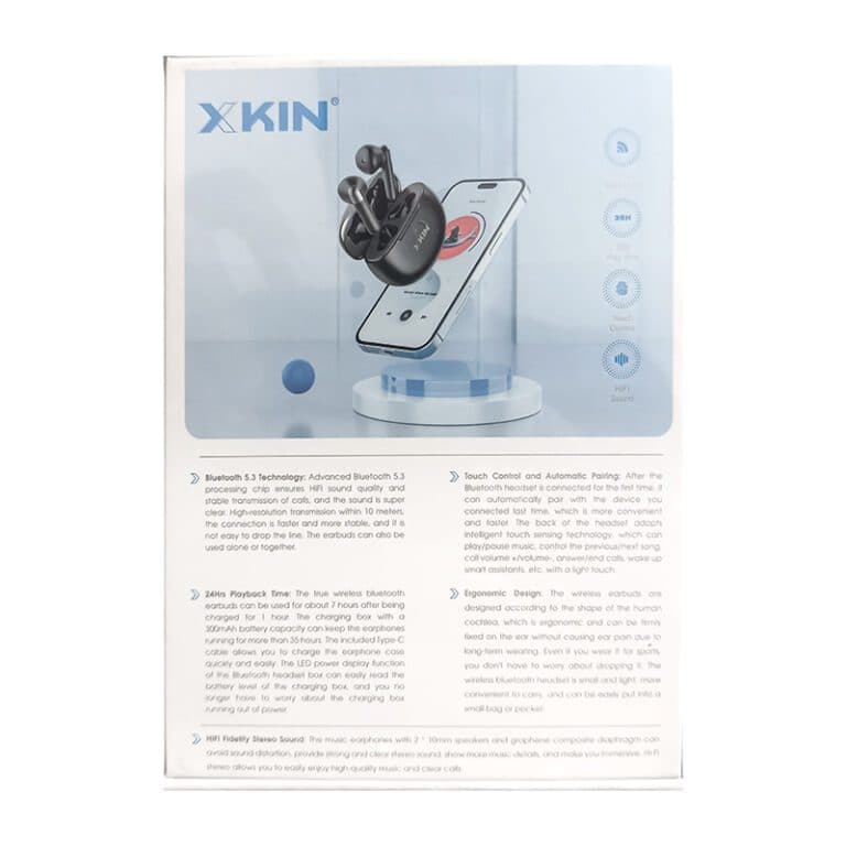 هندزفری بلوتوث Xkin مدل XK-TW24 | طراحی سبک و ارگونومیک با کیفیت صدای شفاف — تصویر ۲
