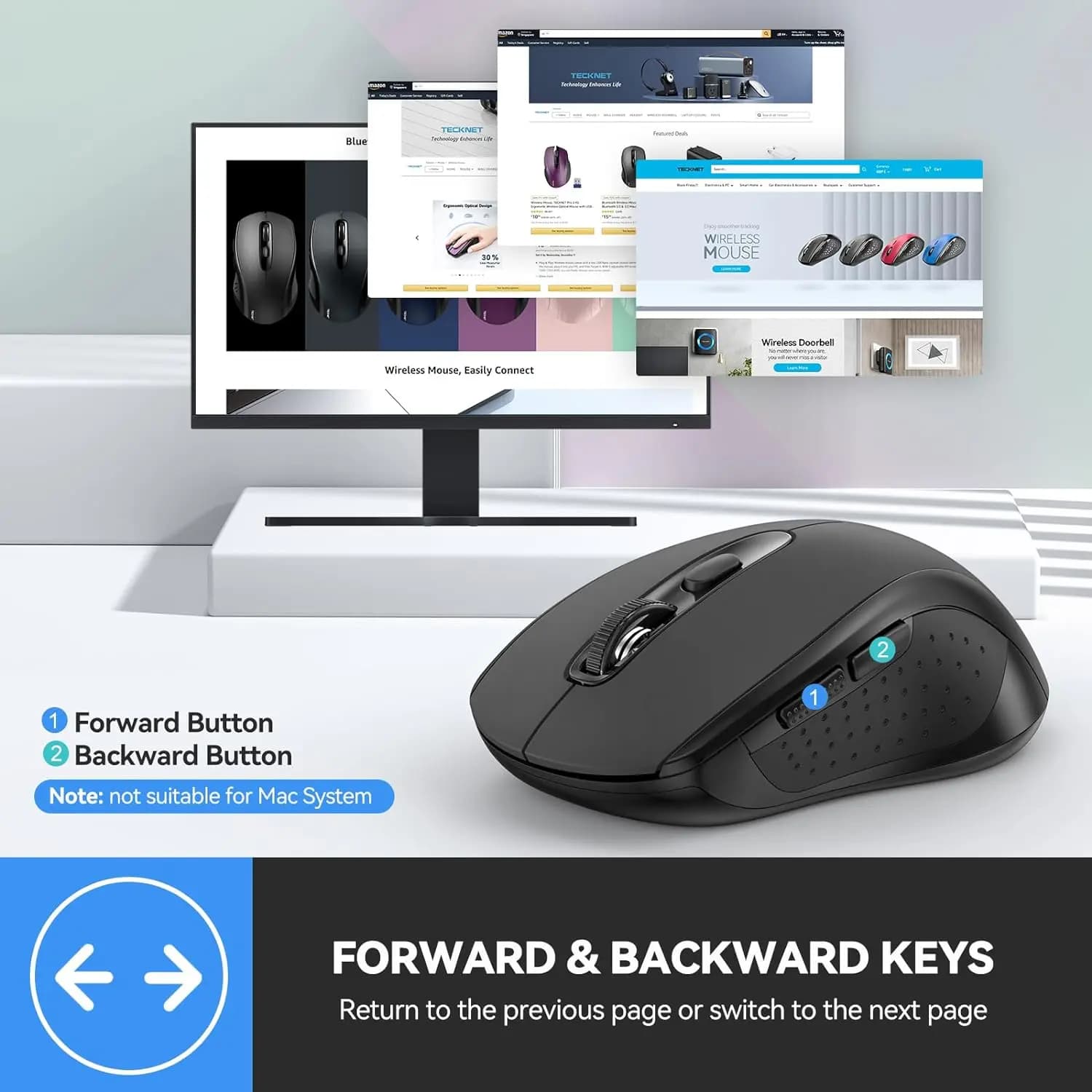 ماوس بی سیم برند TECKNET مدل EWM01832 — تصویر ۸