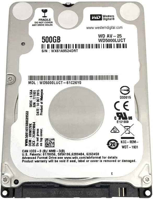 هارد اینترنال لپ تاپی 2.5 اینچی مشکی وسترن دیجیتال 500 گیگابایت Western Digital Black 2.5" 500GB 7200RP — تصویر ۵