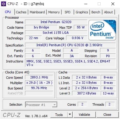 پردازنده اینتل بدون باکس تری Intel Pentium G2020 2.9 GHz 3MB Cache LGA 1155 TRAY سری Ivy Bridge خرید آنلاین و ح — تصویر ۳