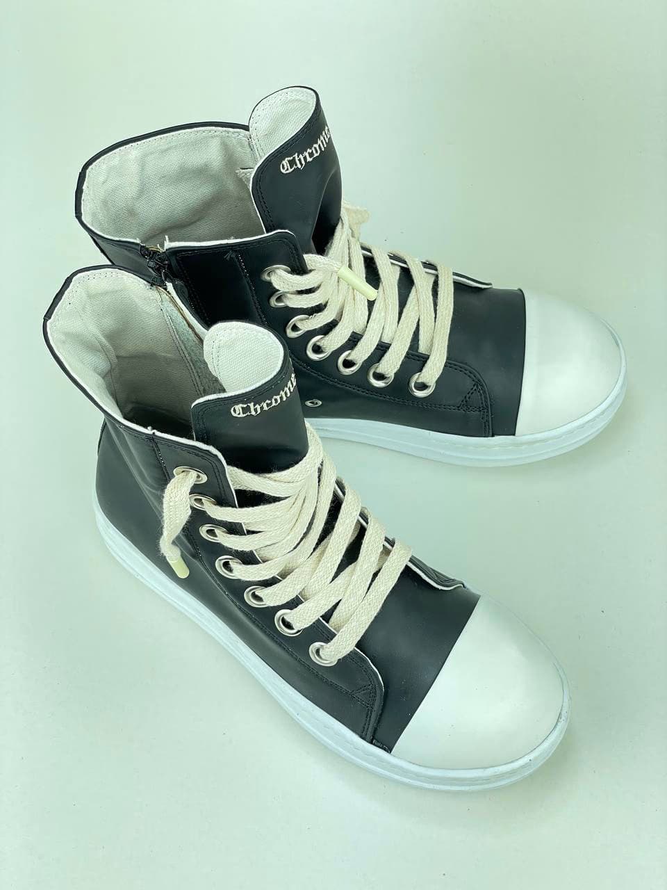 بوت ریک اونز RICK OWENS کد 3808 چرم مشکی مات — تصویر ۴