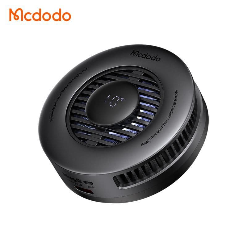 شارژر وایرلس مگنتی 25وات+فن خنک کننده جدیدترین تکنولوژی Qi2.2 برند مک دودو مدل MCDODO CH-8410