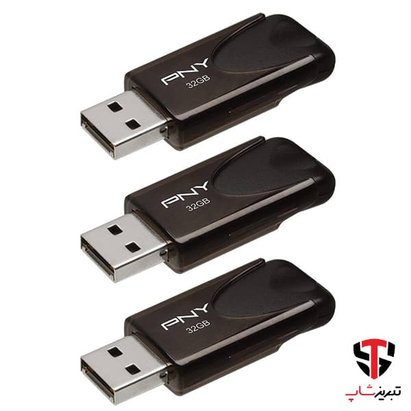 فلش مموری پی ان وای مدل Attache 4 USB 2.0 ظرفیت 32 گیگابایت بسته 3 عددی — تصویر ۴