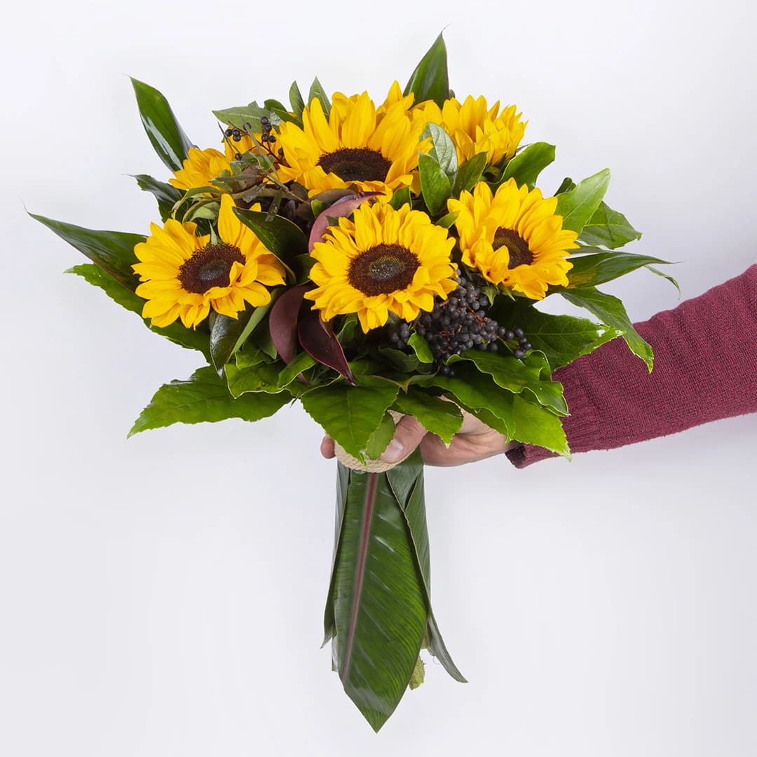 دسته گل آفتاب گردان کد 6630 + ارسال زیر 3 ساعت |گ باختر