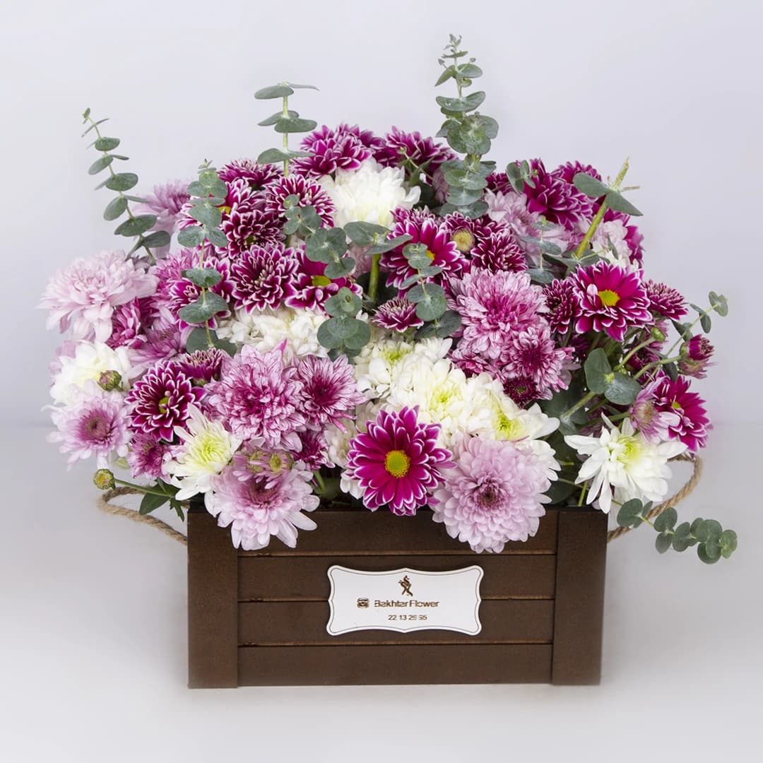 باکس چوبی گل داوودی کد 4160 +ارسال3ساعته |باختر