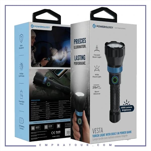 چراغ قوه 4500 لومن پاورولوژی Powerology PWZF7905GY — تصویر ۱۲