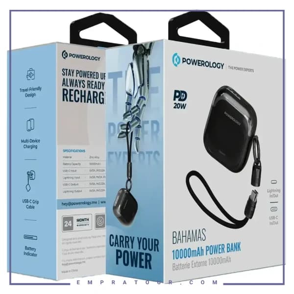 پاوربانک 10000 پاورولوژی Powerology PPBCHA103BK — تصویر ۴