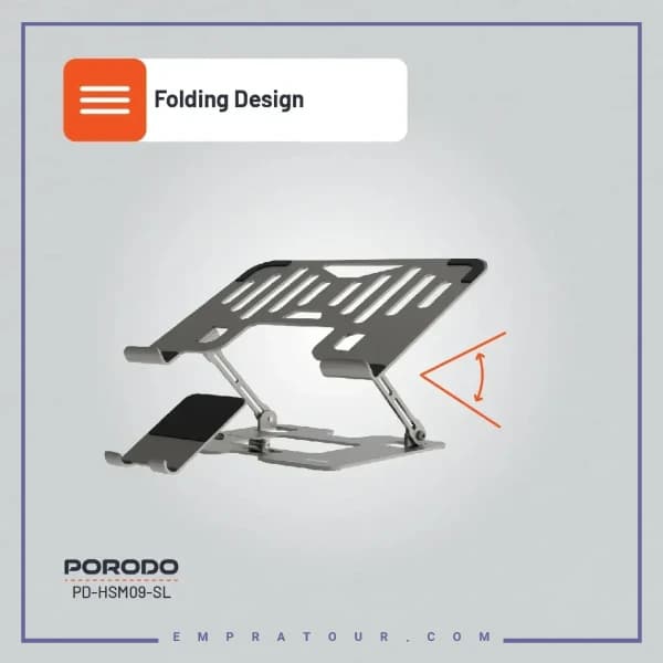 پایه نگهدارنده ۲ در ۱ لپ‌تاپ و موبایل پرودو Porodo PDHSM09SL — تصویر ۱۲