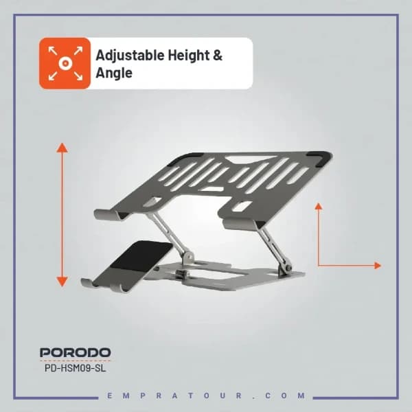 پایه نگهدارنده ۲ در ۱ لپ‌تاپ و موبایل پرودو Porodo PDHSM09SL — تصویر ۵