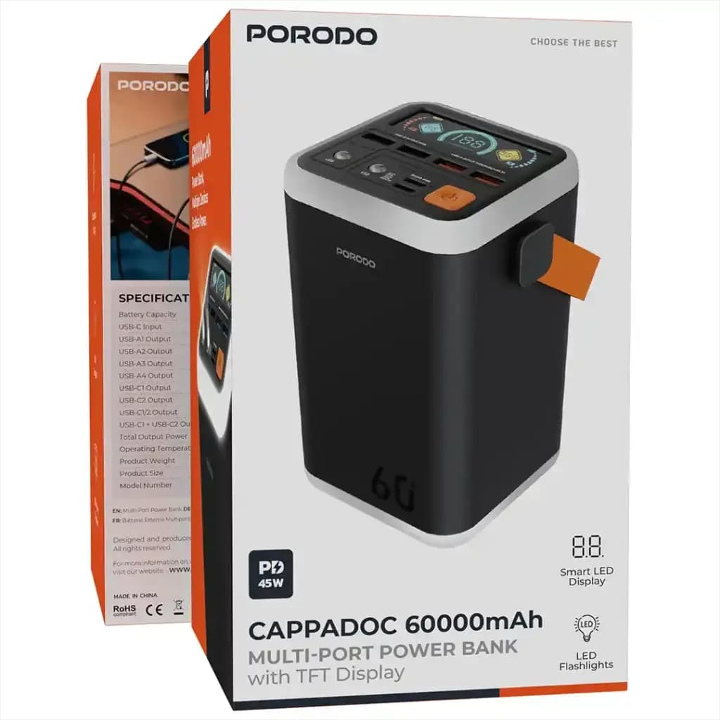 پاوربانک 60000 پرودو Porodo PDPBFCH4560BK — تصویر ۱۱