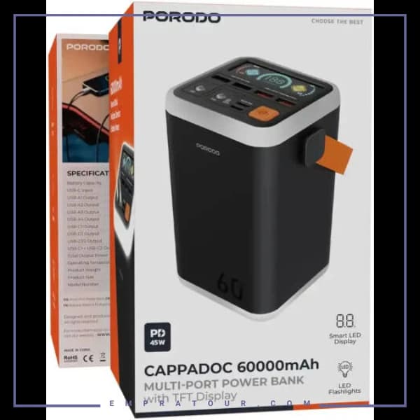 پاوربانک 60000 پرودو Porodo PDPBFCH4560BK — تصویر ۸