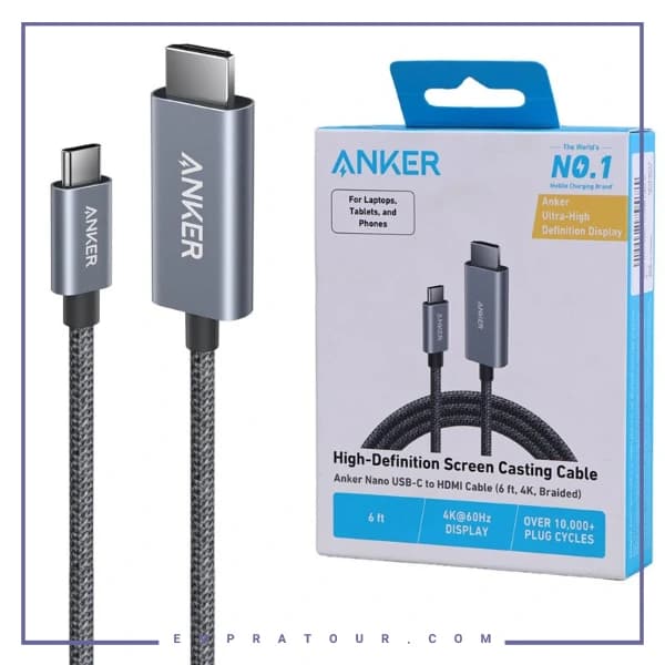 کابل تصویر Type-C به HDMI انکر A87E0H12 — تصویر ۵